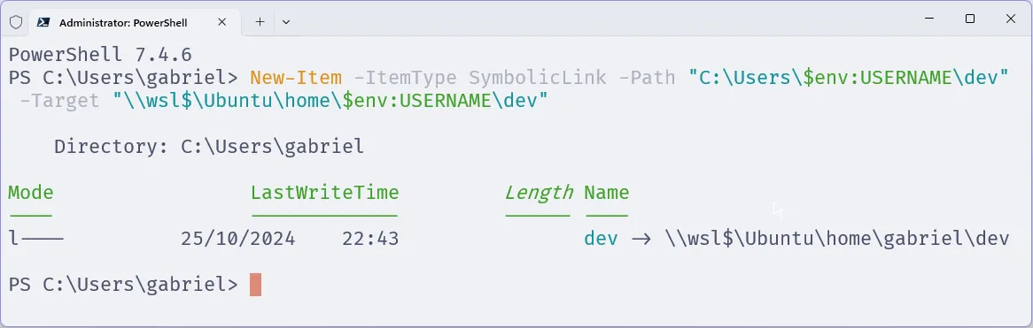 Terminal do PowerShell, em que se executa o comando supracitado.