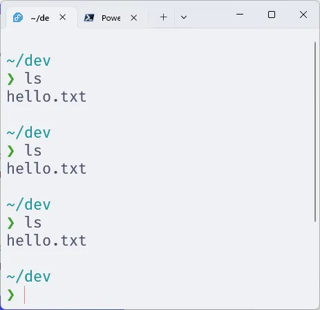 Prompt do Starship no Zsh, com muitos detalhes em todas as linhas do histórico.